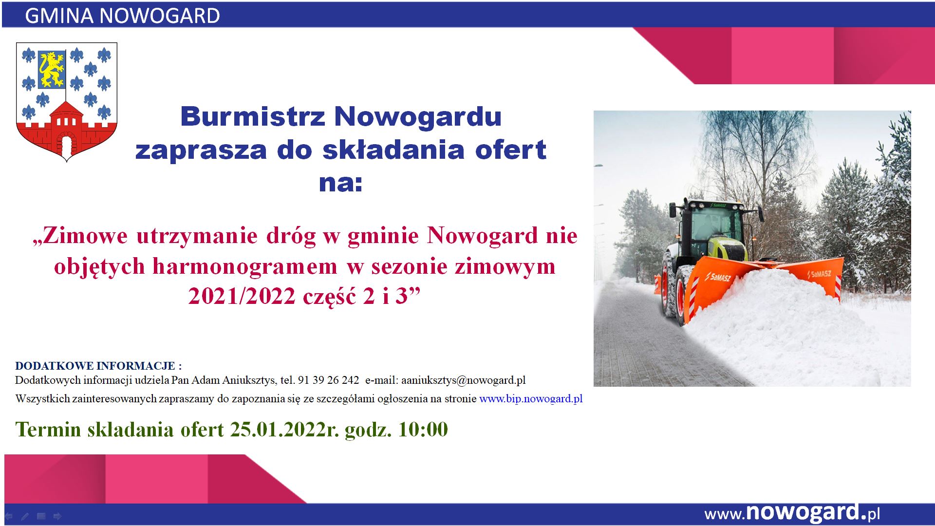 Zimowe utrzymanie dróg w gminie Nowogard 