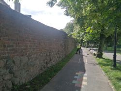 porządkowanie ścieżki pieszo-rowerowej przy murach obronych